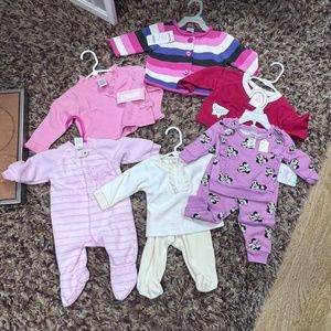 Various,Girls Clothes $5 Each,3 Jumpsuits,3 Long-sleeved sweater, 0-6 months.!